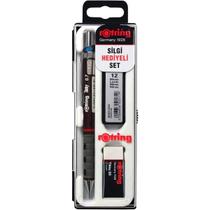 Conjunto de Lapiseira Rotring Tikky HB 0,7 mm Bordô