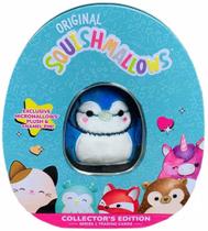 Conjunto de Lata Colecionador Squishmallow Kellytoy com Pin de Micromallow