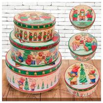 Conjunto De Latas Natalinas Ursinhos Feliz Natal Para Doces Chocolates