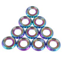 Conjunto de lavadora de flange de titânio, 10 unidades M5 M6 M8 M10 para carro e motocicleta Conjunto de lavadora de flange de titânio, 10 unidades M5 M6 M8 M10 para carro e motocicleta