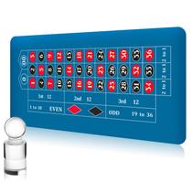 Conjunto de layout de feltro de mesa Roulette Mat Open Roulette Blue Conjunto de layout de feltro de mesa Roulette Mat Open Roulette Blue
