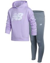 Conjunto de legging New Balance Girls, 2 peças, moletom com capuz 7-12