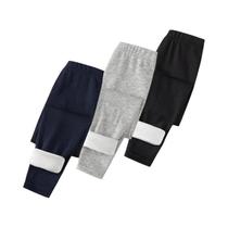 Conjunto De Leggings De Fleece Quentes E Grossas Para Meninos E Meninas, Pijamas De Cores Sólidas
