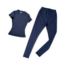 Conjunto De Leggings De Ginástica De Secagem Rápida E Respirável, Top Ativo Slim De Manga Curta E