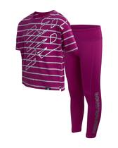 Conjunto de leggings New Balance Girls de 7 a 8 anos, Orquídea/Orquídea, 2 peças