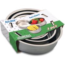 Conjunto de Legumeiras Inox 3 Peças Ravinox