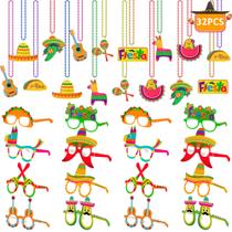 Conjunto de lembrancinhas de festa Cinco de Mayo, 32 peças e colar de óculos