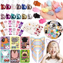 Conjunto de lembrancinhas de festa com tema de gato, 122 unidades para crianças Conjunto de lembrancinhas de festa com tema de gato, 122 unidades para crianças