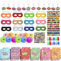 Conjunto de lembrancinhas de festa Hero, 122 unidades Mask Slap, pulseiras, chaveiros Conjunto de lembrancinhas de festa Hero, 122 unidades Mask Slap, pulseiras, chaveiros
