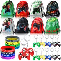 Conjunto de lembrancinhas de festa Hungdao, 48 peças de sacolas com cordão para videogame