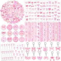Conjunto de lembrancinhas de festa, laço de coquete rosa, 110 unidades para aniversário de meninas Conjunto de lembrancinhas de festa, laço de coquete rosa, 110 unidades para aniversário de meninas