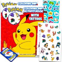 Conjunto de lembrancinhas de festa Pokémon Tattoos 70 tatuagens temporárias para crianças - Nintendo