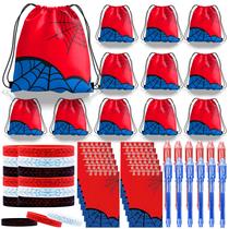 Conjunto de lembrancinhas de festa WLBBLQDIE com tema de aranha, mochilas, cadernos e acessórios Conjunto de lembrancinhas de festa WLBBLQDIE com tema de aranha, mochilas, cadernos e acessórios