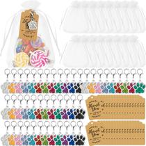 Conjunto de lembrancinhas Ecation Dog Paw 148 unidades com chaveiro e bolsa