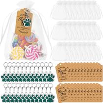 Conjunto de lembrancinhas Ecation Dog Paw com chaveiros e bolsas, 74 unidades Conjunto de lembrancinhas Ecation Dog Paw com chaveiros e bolsas, 74 unidades