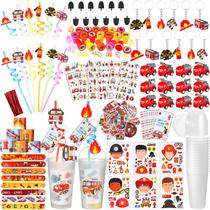 Conjunto de lembrancinhas HyDren Firefighter Theme com 171 unidades para crianças Conjunto de lembrancinhas HyDren Firefighter Theme com 171 unidades para crianças