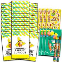 Conjunto de lembrancinhas para festas Curious George Kids com 24 pacotes de jogos Conjunto de lembrancinhas para festas Curious George Kids com 24 pacotes de jogos