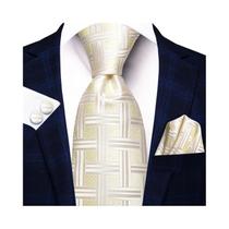 Conjunto De Lenço De Abotoaduras De Gravata Xadrez Elegante Masculino 85cm Moda Presente De Festa De