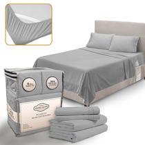 Conjunto de lençóis Abeero Home Cooling King Size Light Grey 4PC