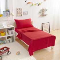 Conjunto de lençóis Amazon Basics Kid's Toddler Red Microfiber, 3 peças Conjunto de lençóis Amazon Basics Kid's Toddler Red Microfiber, 3 peças