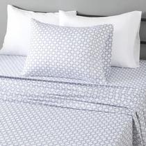 Conjunto de Lençóis Amazon Basics Twin XL 3 Peças Estampa Aqua Conjunto de Lençóis Amazon Basics Twin XL 3 Peças Estampa Aqua