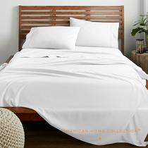 Conjunto de lençóis American Home Collection Twin XL, 3 peças, branco