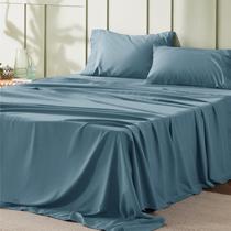 Conjunto de lençóis Bedsure California King 4 peças em azul mineral Conjunto de lençóis Bedsure California King 4 peças em azul mineral