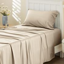 Conjunto de lençóis Bedsure Cooling Twin Rayon Bamboo Beige