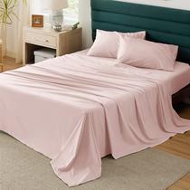 Conjunto de lençóis Bedsure Cotton Percale Queen Size Rosa