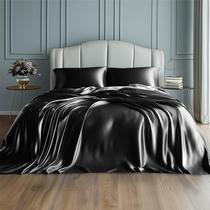 Conjunto de Lençóis Bedsure de Seda - Queen Size - 4 Peças - Preto Conjunto de Lençóis Bedsure de Seda - Queen Size - 4 Peças - Preto