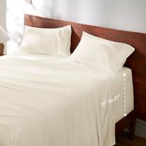 Conjunto de Lençóis Bedsure GentleSoft Queen - Acabamento Deep Pocket - Cor Marfim