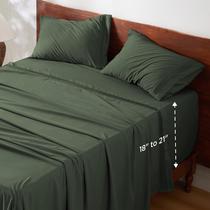 Conjunto de Lençóis Bedsure GentleSoft Queen - Bolso Profundo - Verde Oliva Conjunto de Lençóis Bedsure GentleSoft Queen - Bolso Profundo - Verde Oliva