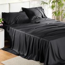Conjunto de lençóis Bedsure King Size Cooling Rayon Bamboo Black Conjunto de lençóis Bedsure King Size Cooling Rayon Bamboo Black