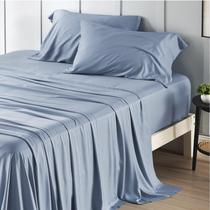 Conjunto de lençóis Bedsure King Size Cooling Rayon Bamboo Mineral Blue