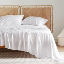 Conjunto de Lençóis Bedsure King Size - Rayon de Bambu para Resfriamento - Branco