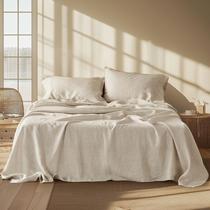 Conjunto de lençóis Bedsure Linen Algodão King Size Tannish Linen