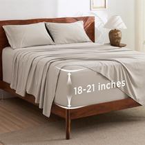 Conjunto de lençóis Bedsure Queen, 4 peças, bolso profundo, 53 cm, colchão Conjunto de lençóis Bedsure Queen, 4 peças, bolso profundo, 53 cm, colchão