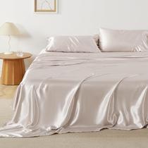Conjunto de lençóis Bedsure Satin King Size Beige 4 peças