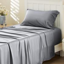Conjunto de lençóis Bedsure Twin Size Cooling Rayon Bamboo Silver Grey