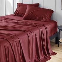 Conjunto de lençóis Bedsure Twin XL Dorm Bedding Cooling Burgundy