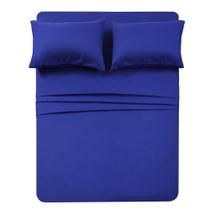 Conjunto de lençóis Best Season, tamanho real, azul royal, 4 peças Conjunto de lençóis Best Season, tamanho real, azul royal, 4 peças