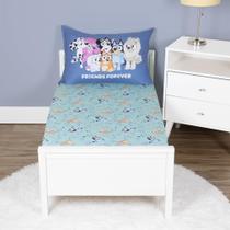 Conjunto de lençóis Bluey para cama infantil ou colchão de berço verde