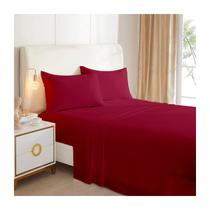 Conjunto de lençóis Burgundy 2.0 Squares (Queen) 144 fios