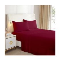 Conjunto de lençóis Burgundy 2.0 Squares (Queen) 144 fios