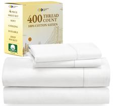 Conjunto de lençóis California Design Den 100% algodão 400 TC completo