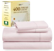 Conjunto de lençóis California Design Den 100% algodão 400 TC Sateen Queen