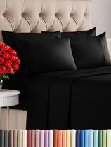 Conjunto de lençóis CGK Linens Cal King 6 peças - Cooling Black Conjunto de lençóis CGK Linens Cal King 6 peças - Cooling Black