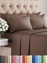 Conjunto de lençóis CGK Linens King Size 6 peças - marrom Conjunto de lençóis CGK Linens King Size 6 peças - marrom