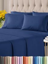 Conjunto de lençóis CGK Unlimited Cal King 6 peças azul marinho Conjunto de lençóis CGK Unlimited Cal King 6 peças azul marinho