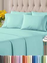 Conjunto de lençóis CGK Unlimited Cal King 6 peças azul spa Conjunto de lençóis CGK Unlimited Cal King 6 peças azul spa